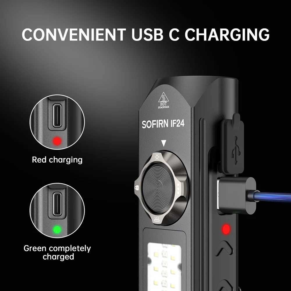 Sofirn IF24 RGB Powerful 2000Lm Flashlight 18650 Rechargeable Rotary Switch Torch with Magnetic Tailcap M251117