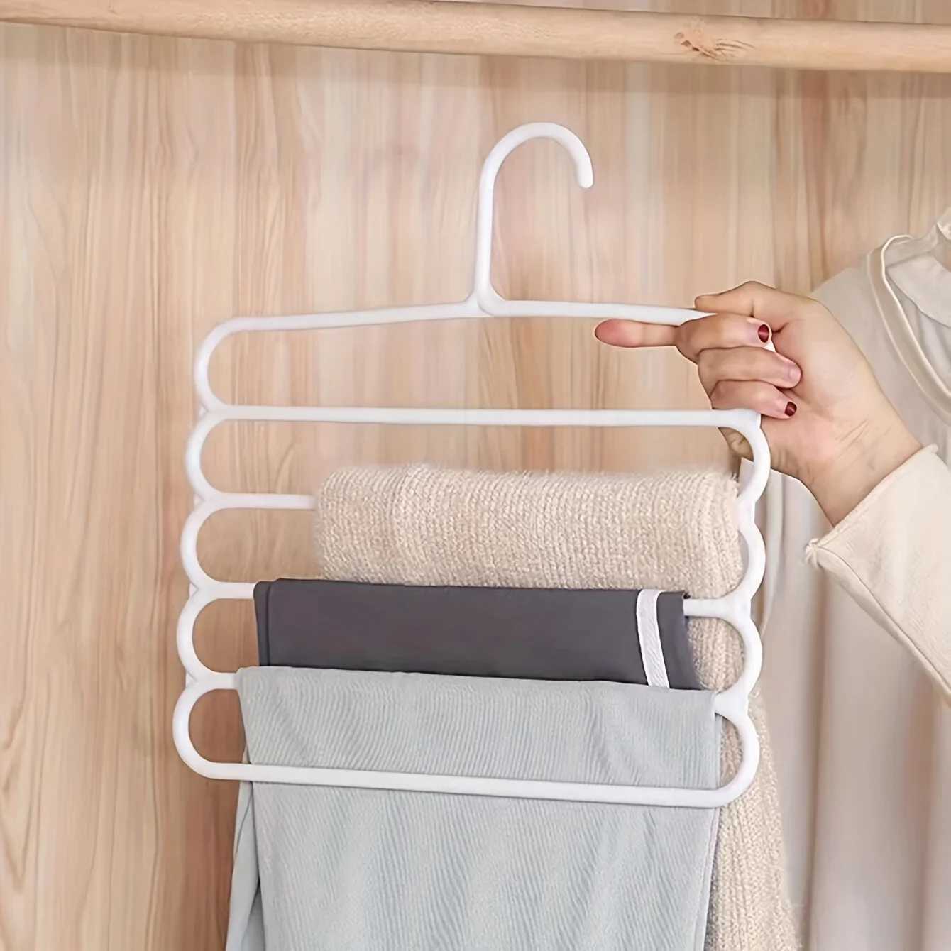 2/4Pcs Pants Rack Multifunctional Household Saving Space Multi Layer Trousers Hanger Pants Closet Color Clothes Peg 5 Layers C251117