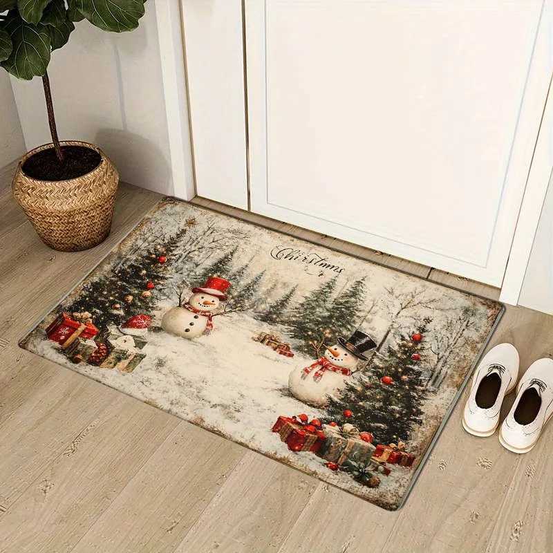 VIKAMA Christmas Carpet Welcome Mat Winter Floor Mat Rug For Bedroom Carpet For Live Room Indoor CarpetM251117