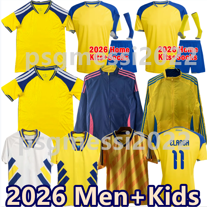 2026 Sweden KULUSEVSKI World Cup Soccer Jerseys national team 1994 TEKDEMIR GYOKERES Demiral Home Away Retro uniform men's and women's children's set football