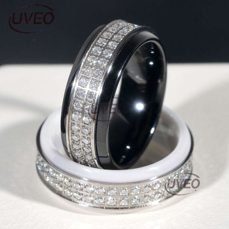 925 Gold VVS Iced Out Moissanite Ring Jewelry Hip Hop Pass Dias Tester Mens Women Sterling Silver Couple