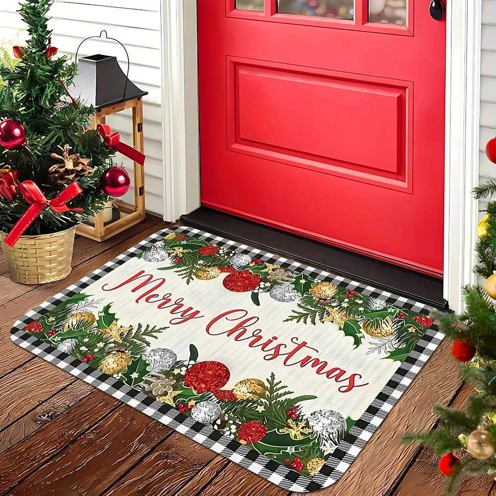 1pc Christmas Dog Mat Merry Bright Holiday indoor and outdoor rear front door welcome mat winter door matM251117