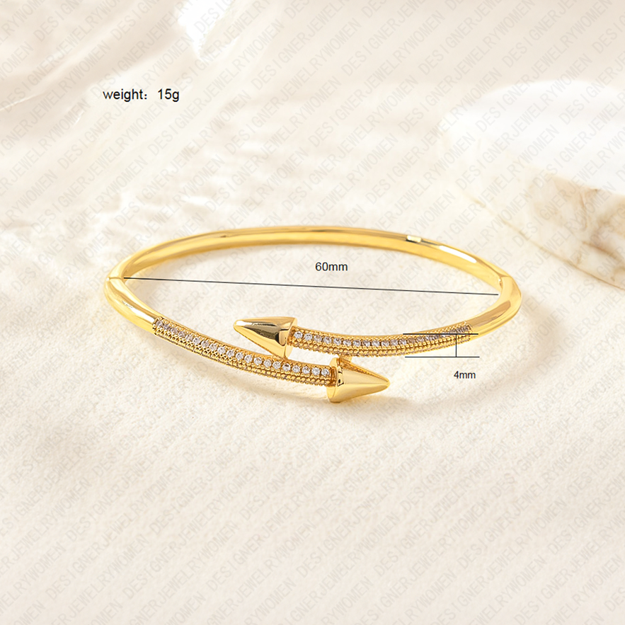 Designer Bracelet Bracelet for Women Classic Gold Open Bangle Diamond Bangles Luxury Jewlery Designer for Women Elegant Timeless Gift Premium Exclusiv