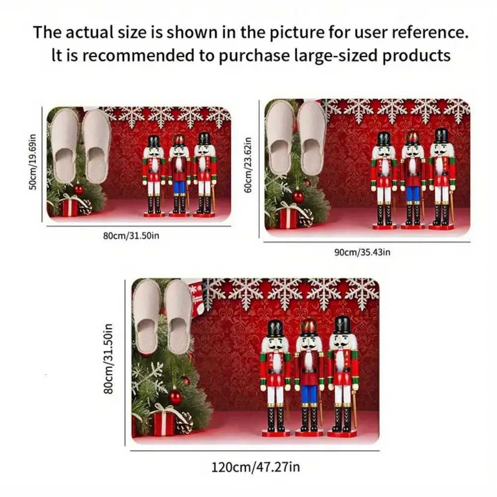 Light Luxury Christmas Nutcracker Floor Mat Entrance Welcome Doormat Bedside Balcony Corridor Christmas Decoration CarpetM251117