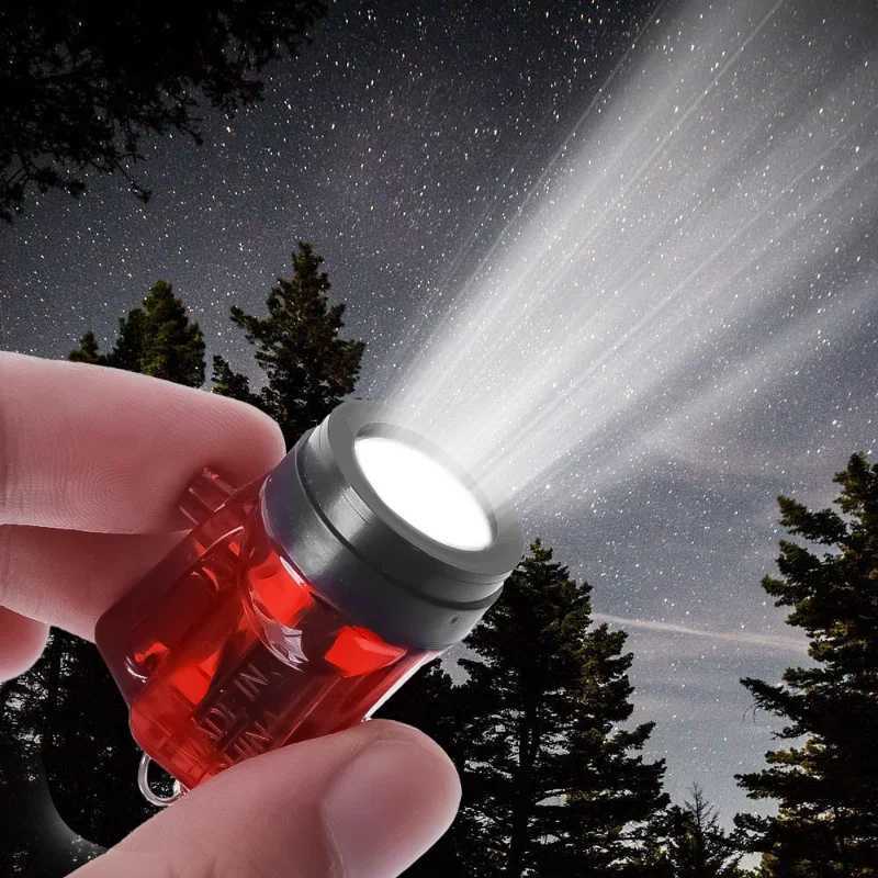 1/12pcs Mini LED Flashlight Battery Powered Pocket-sized Torch Multi-function Keychain Lamp Outdoor Hiking Emergency Torches M251117