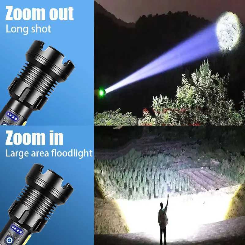 2025 New 15000mAh High Power XHP390 Flashlights 100000000LM Ultra Powerful Flashlight Rechargeable Lantern Outdoor Camping Torch M251117
