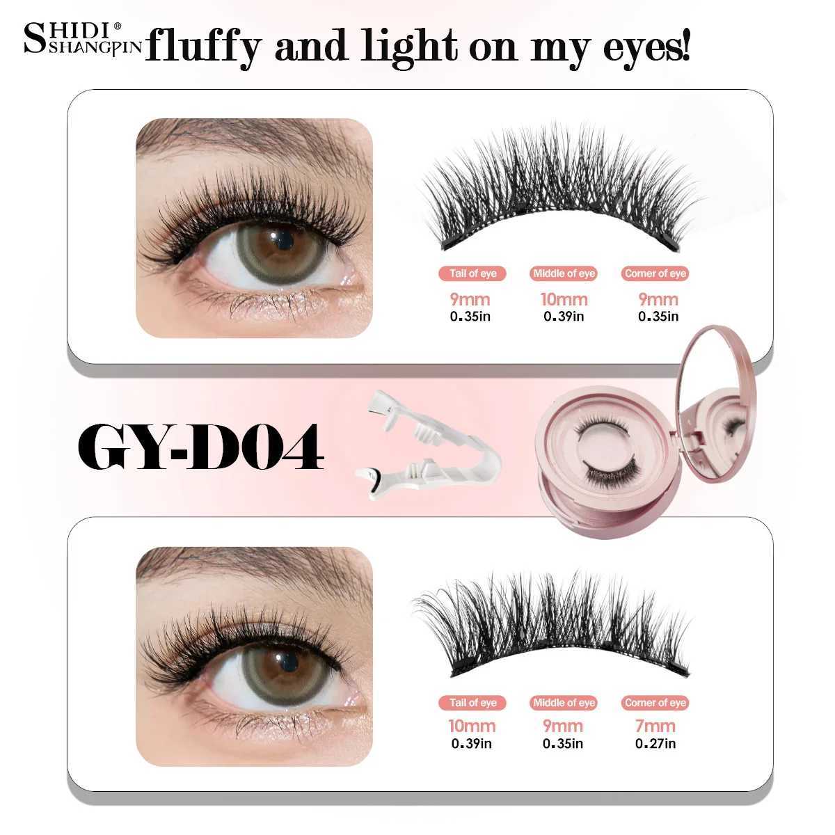 2 Pairs Magnetic Eyelash Natural Look Fluffy False Eyelashes Reusable Magnetic Eyelash Set with Applicator No Glue Need MakeupT251117