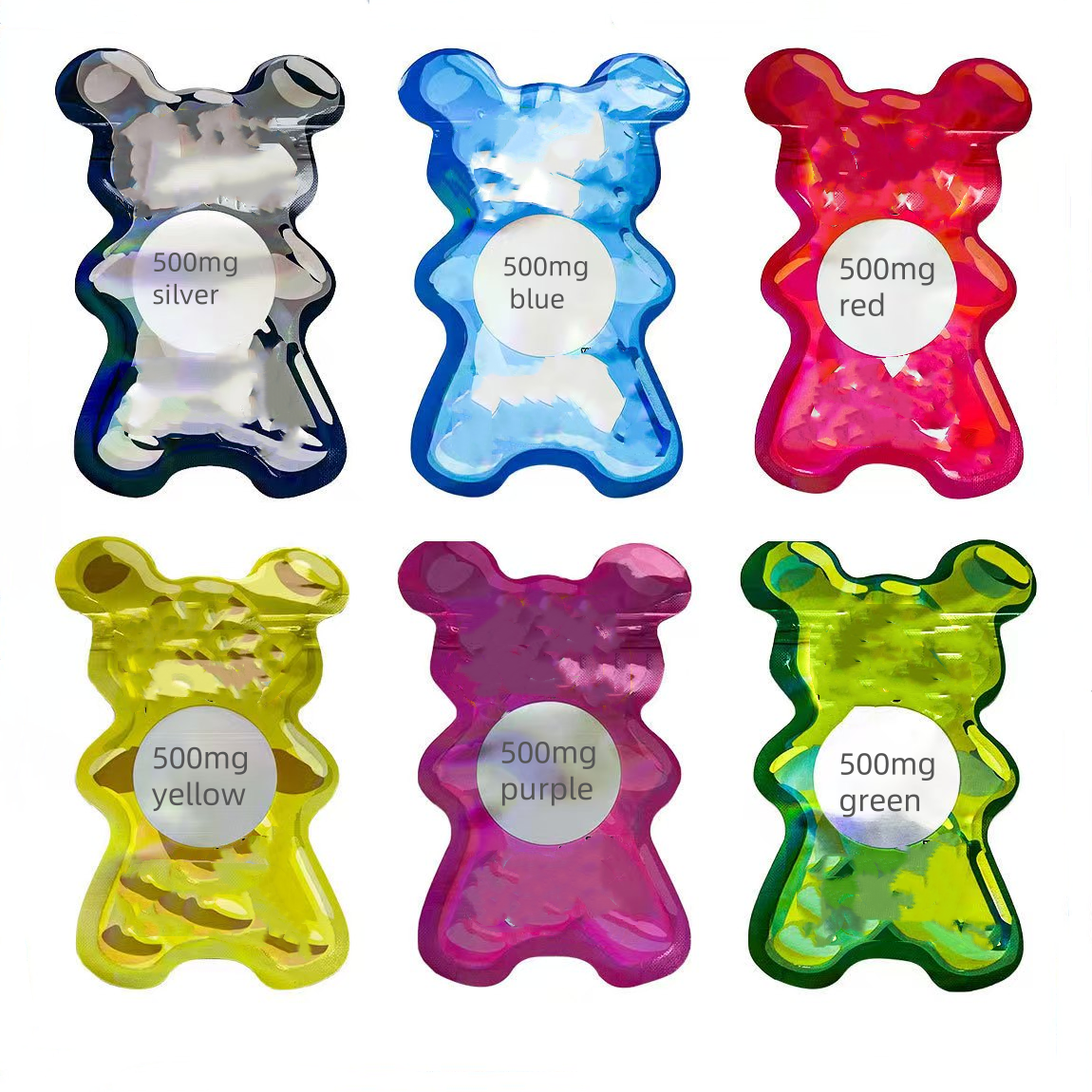 Laser cartoon zipper self-sealed OPP disposable bag 500mg