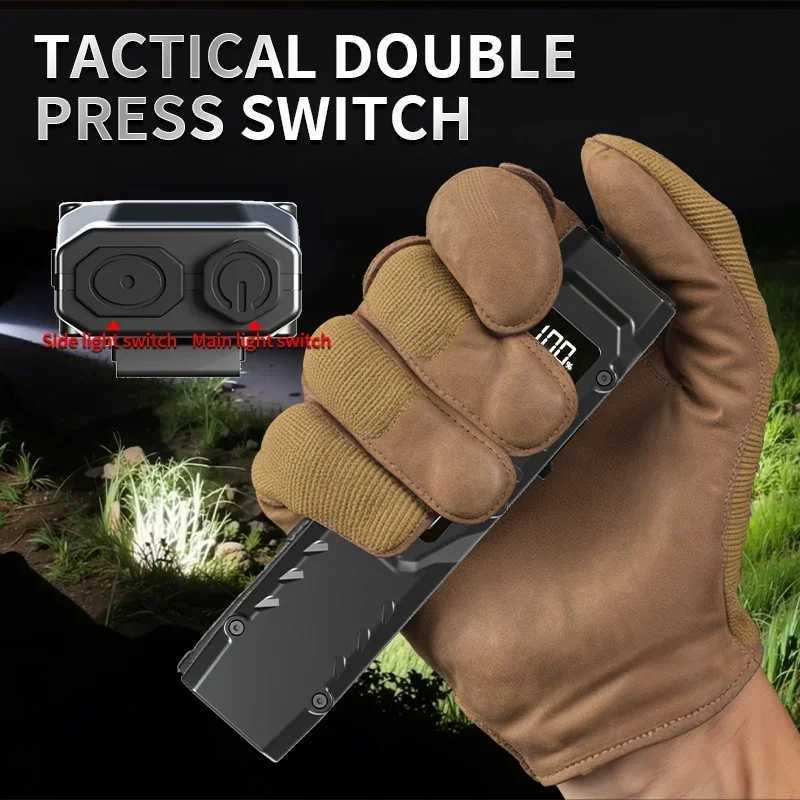 Portable Flashlight Super Bright Tactical Flashlight USB Rechargeable LED Work Light for Camping Hiking Emergency M251117