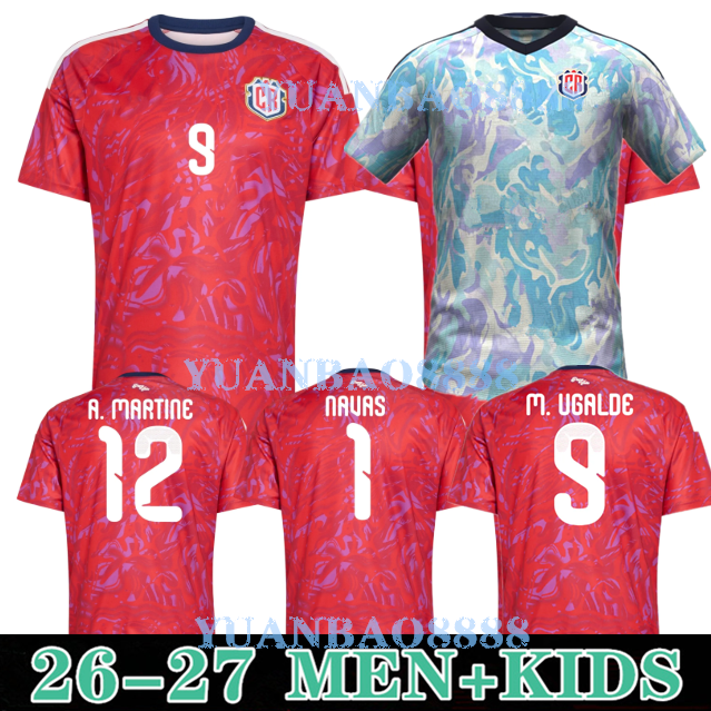 2026 Costa Rica soccer jerseys MEN KIT national team CONTRERAS CAMPBELL BENNETTE TEJEDA VENEGAS RUIZ AGUILERA SALAS 25 26 football shirt 2026 home away 8888
