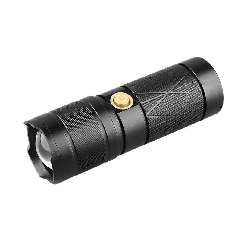 Aluminum Alloy Zoom Flashlight Ultra-Long Battery Life with LED on the Tail High Battery Life Portable Suitable for Outdoor M251117