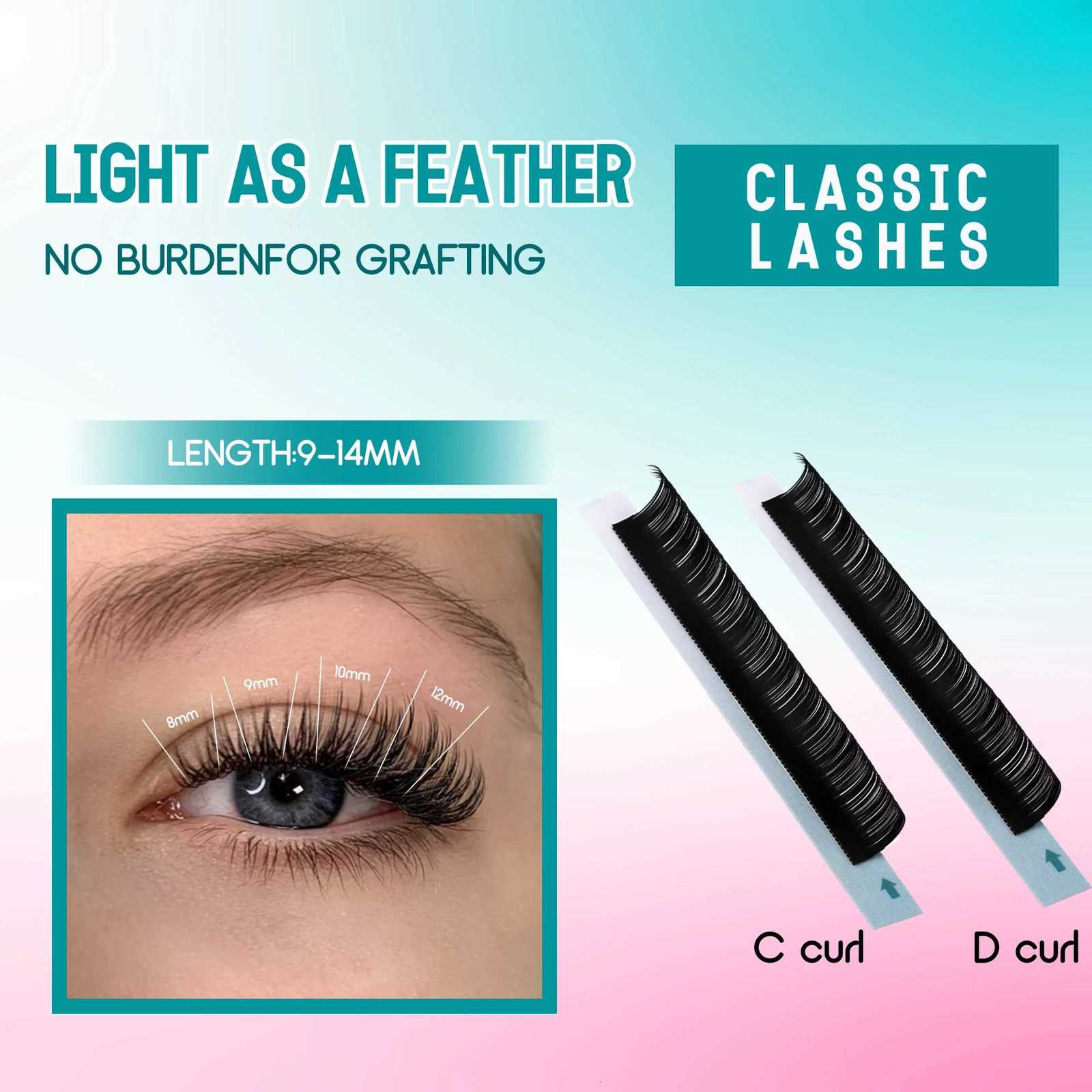 Gemerry Individual eyelashes Extension Faux Mink Natural False Eyelashes Volume Black Single Lay Lashes Makeup SuppliersT251117