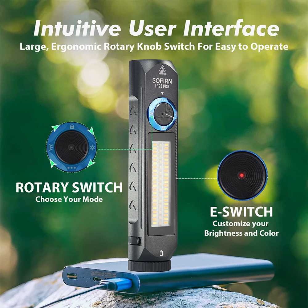 Sofirn IF23 PRO RGB Light 5000lm XHP70B Powerful LED Flashlight 21700 5V 3A USB C Rechargeable Torch with Magnetic M251117