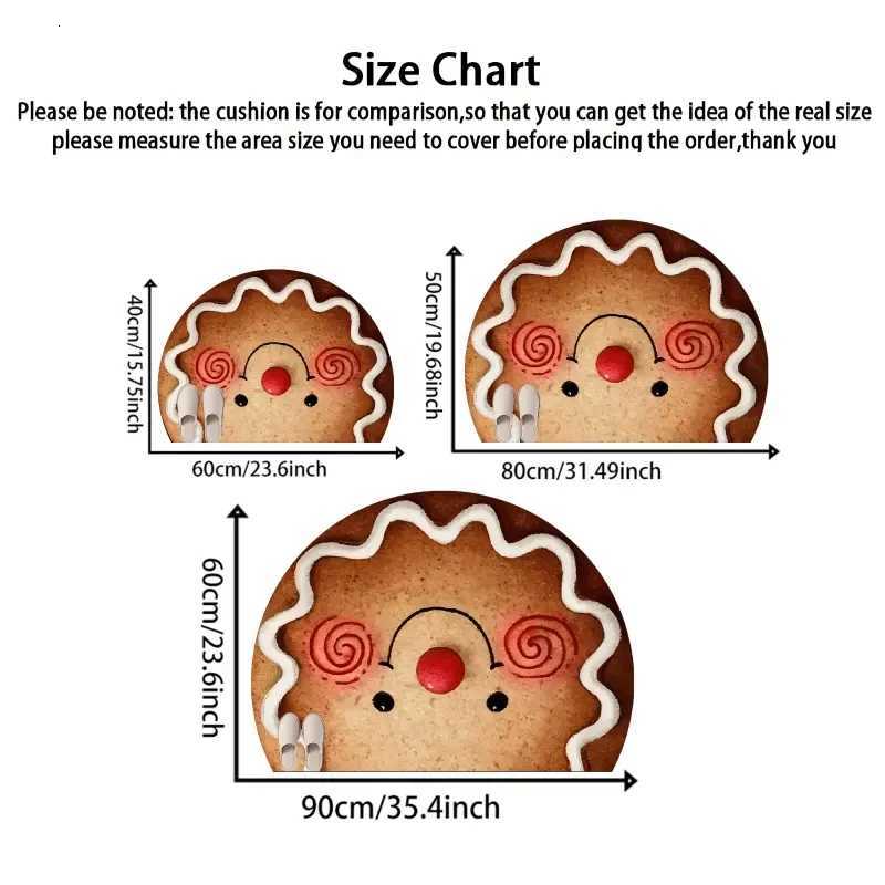 1PC Gingerbread Face Doormat Suitable for Living Room Kitchen Bedroom Farmhouse Study Hallway Laundry Christmas Day RugM251117