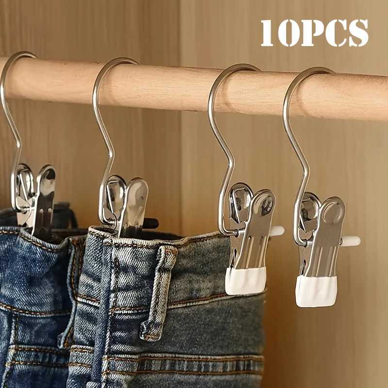 10pcs Stainless Steel Clothespin Clips Laundry Hanging Clip Multipurpose Boot Organizer Portable Home Storage Hangers C251117