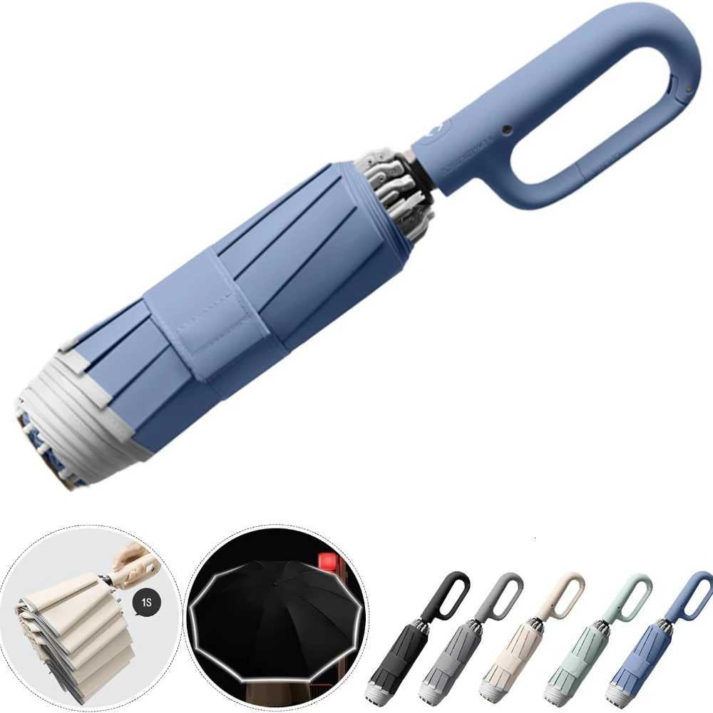 Ring Buckle Automatic Umbrella Reflective Safety StripReverse Folding Lightweight Compact Travel Portable C251117