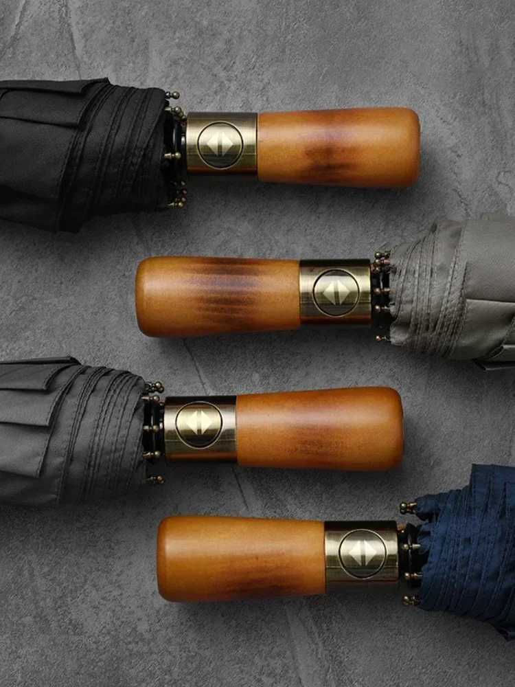 Umbrella Waterproof Double Layer Windproof 10 Bones Umbrella Men Business Style Large Automatic Umbrella C251117