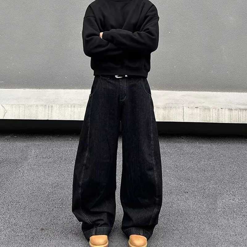 Korean Retro MenS Jeans Autumn Fashion Straight Leg Pants Baggy Pants Casual Black Jeans Flared JeansW251117
