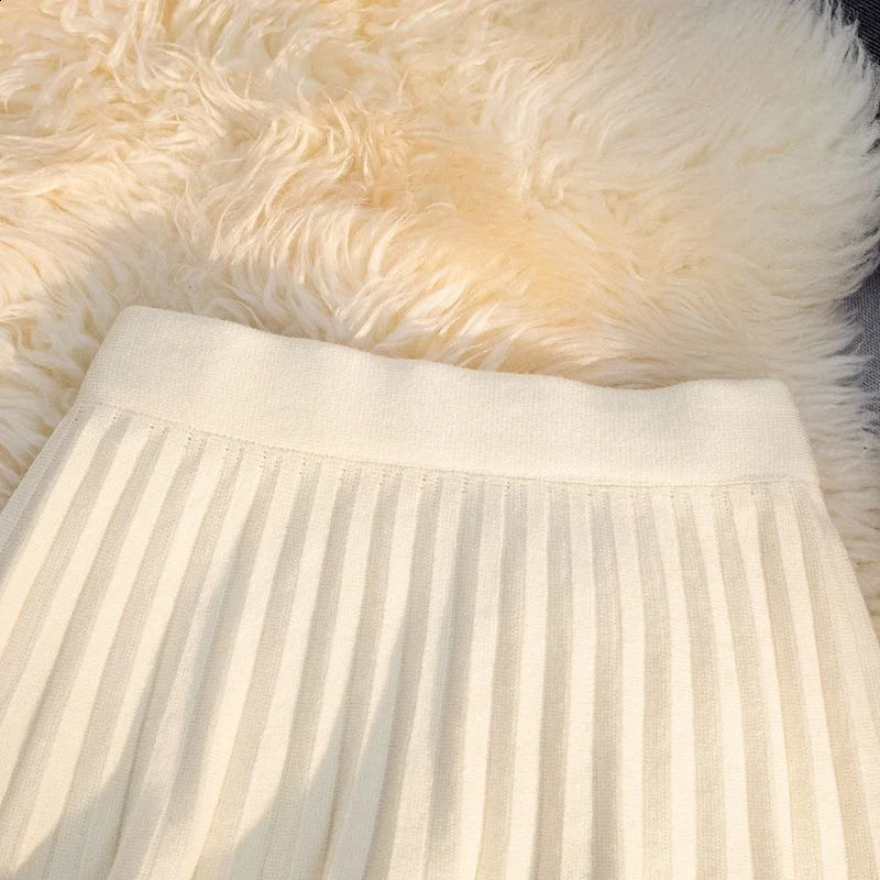 AOSSVIAO 2025 pleated skiing womens winter high waisted Aline knitted prefabricated style clothing 250415Z