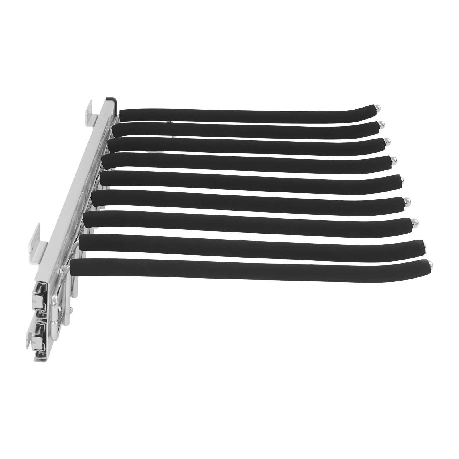 9 Arms Pull Out Trousers Rack Wardrobe Pants Organizer Retractable Closet Pants Hanger Right Left Side Mount C251117