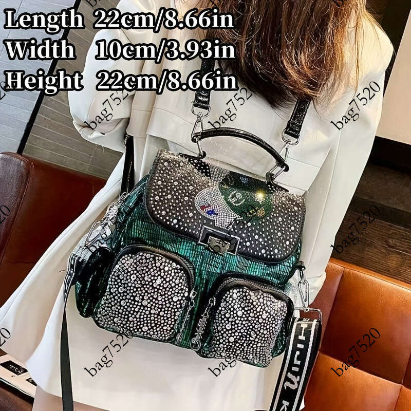 Designer bags Sweet Moon Exclusive Fashion Rhinestone Backpack Handbag, Women's Luxurious Crossbody Shoulder Bag - Fashionable, Compact, Punk Sty