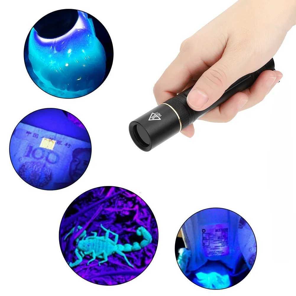 UV Flashlight 5W 360nm Led Blacklight Flashlights Ultraviolet Lamp Torch for Curing UV Glue Leak Detector Pet Urine Stain M251117