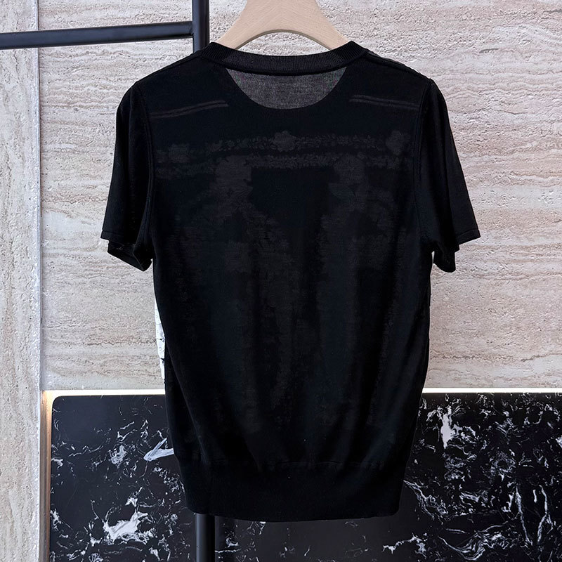 Women's Floral Print Silk T-Shirt Fashion Round Neck Multi-Color Loose Short Sleeve Top High-Quality Trendy Sexy Streetwear Luxury Designer Knit 