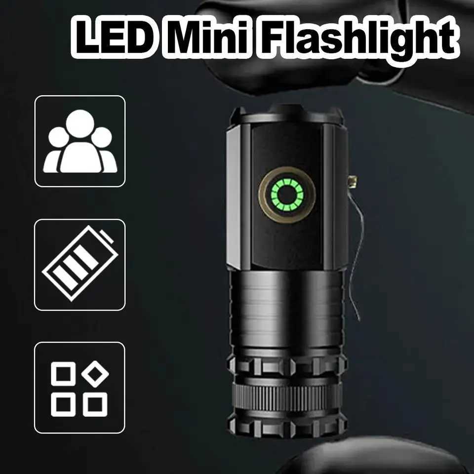 Flashlight With Power Indicator Waterproof High Quality Mini Work Durable Usb Rechargeable Keychain Magnetic With Clip Brightest M251117