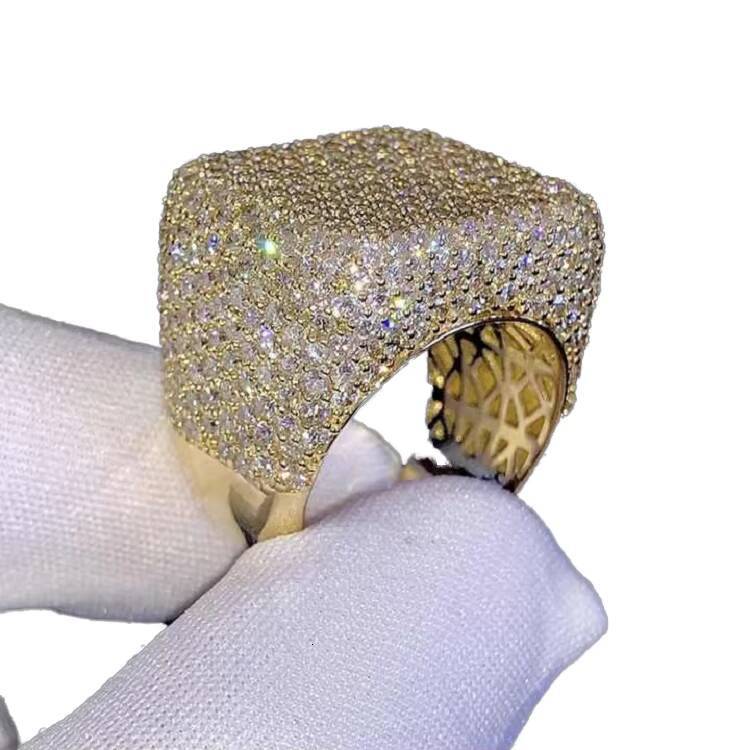 Luxury Hiphop Custom Moissanite Diamond S925 Sterling Silver Star Letter Ring