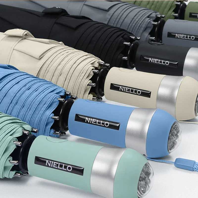 LED Light Umbrella Automatic Windproof Folding Umbrella Men Women Flashlight Outdoor Umbrellas Foldable 8 Bones Strong C251117