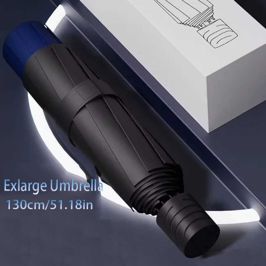 Windproof Folding Umbrella Extra-Large 130cm Folding Umbrella Windproof Rainproof with Reinforced Manual Umbrella 1PC C251117