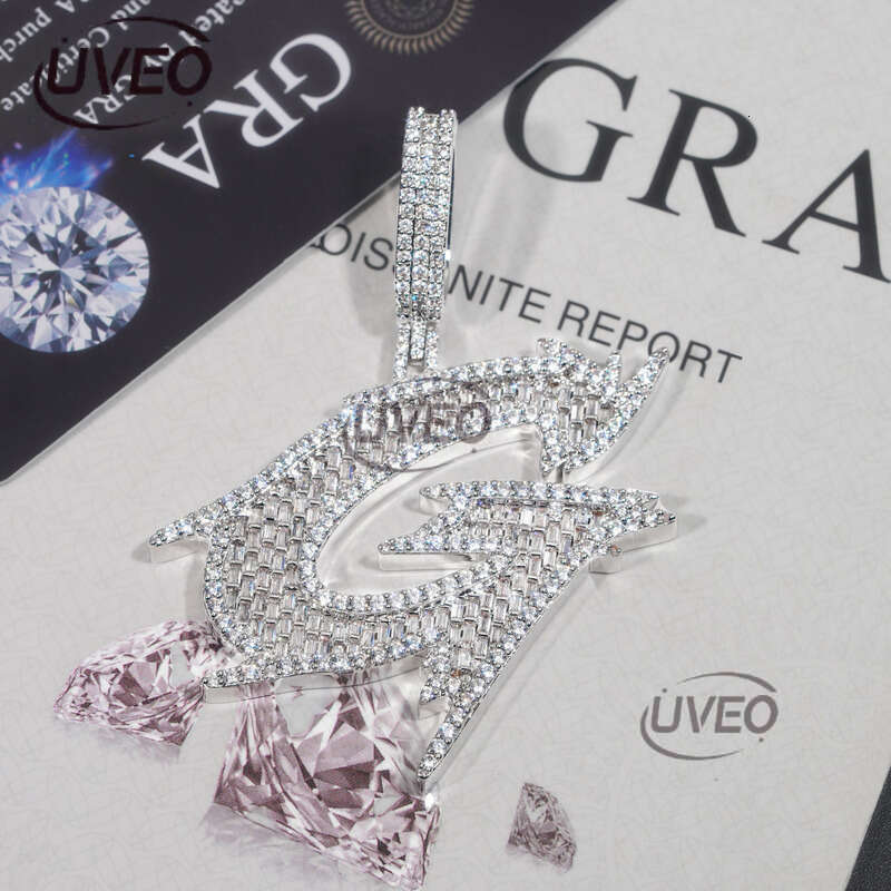 VVS Gold Iced Out Sterling Silver 925 Moissanite Cuban Necklace Hip Hop Pass Diamond Tester Pendant Cuban Link Chains High Quality Women Gift Moissani