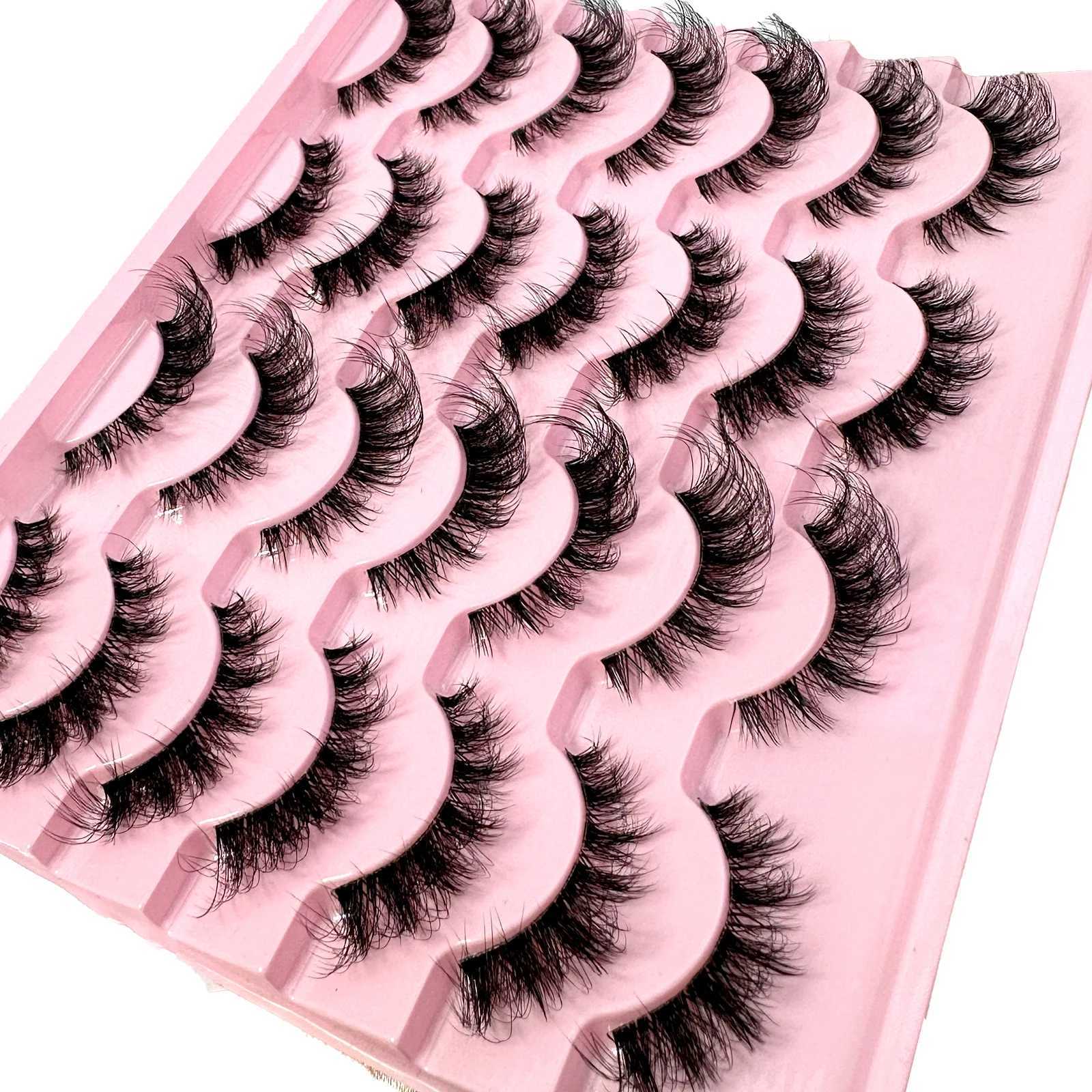 14Pairs False Eyelashes Soft Natural Cat Eye Lashes Clear Band Make up 3D Mink Lashes Fluffy Eyelashes maquillaje Faux CilsT251117