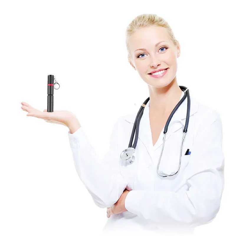 Bright Keychain Flashlight Pen Flashlight Pocket Torch Camping Fishing Super Mini LED Pen Clip Check Light AAA Battery Free Ship M251117