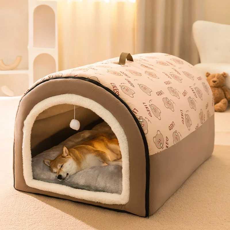 Warm Winter Dog House Mat Large Dog Kennel Detachable Washable Dogs Bed Nest Deep Sleep Tent for Medium Large Pet House SuppliesM251117 - view 3