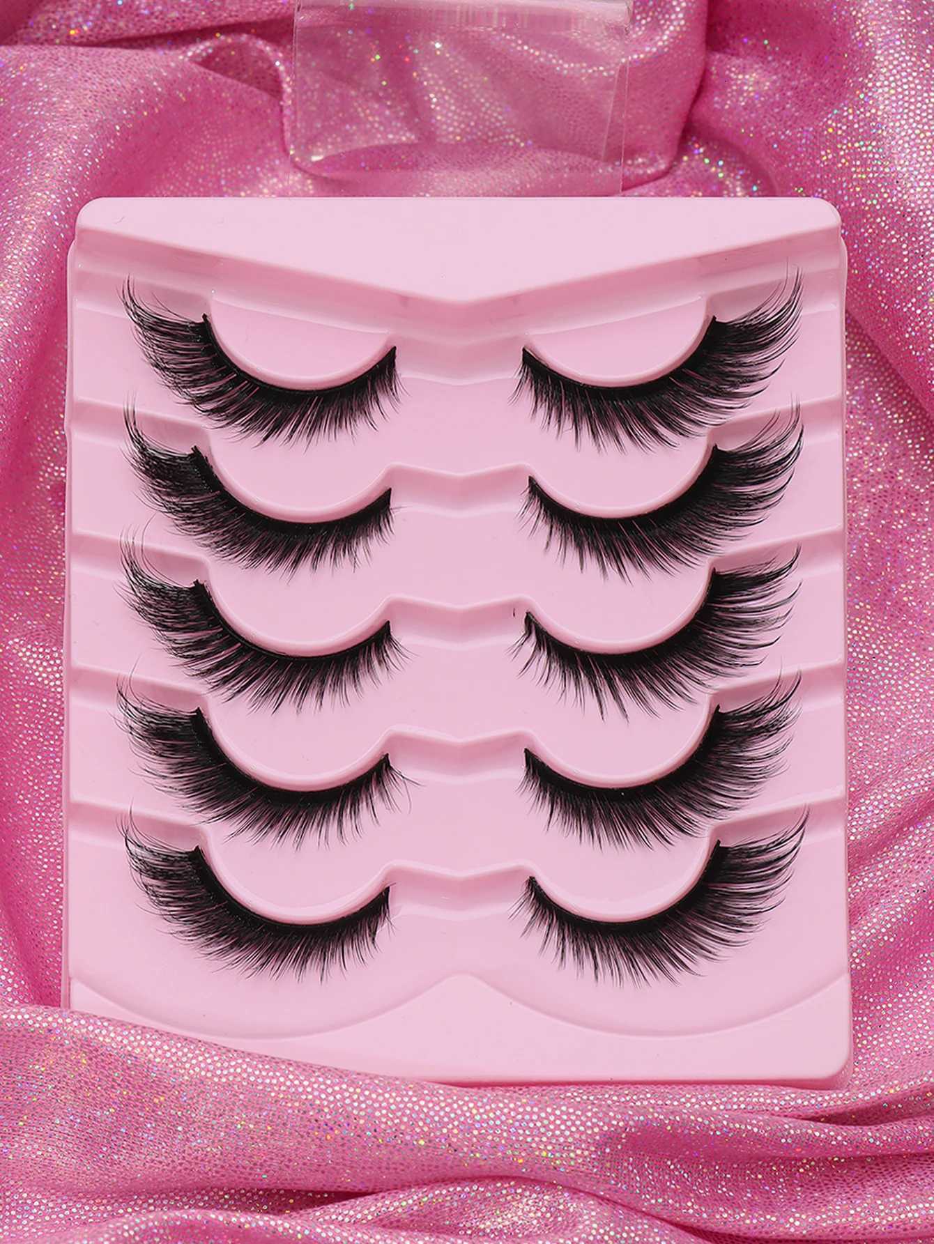 5 pairs of natural false eyelashes suitable for daily business meetings natural false eyelashes fluffy and soft 3D mink falseT251117