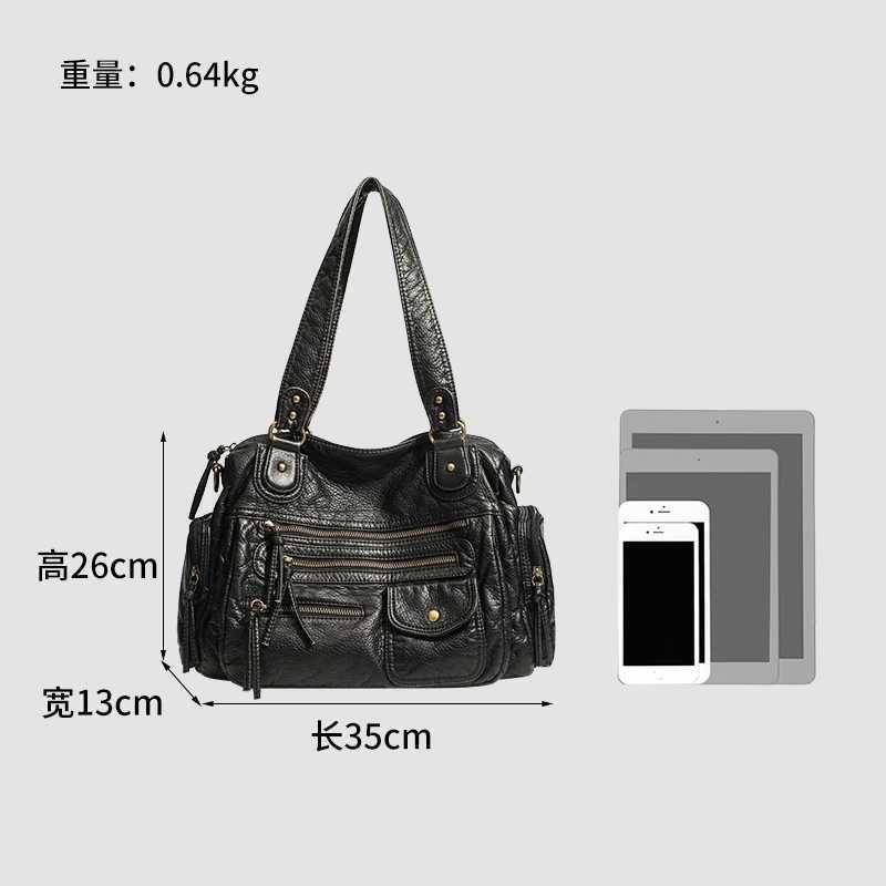 Vintage women male and female Y2K hot girl shoulder bag PU leather zipper pocket shoulder bag large retro casual daily travelW251117