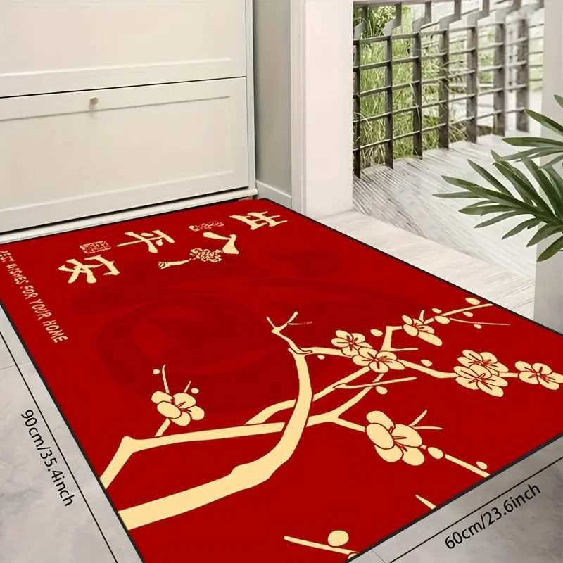 Chinese New Year Doormat Soft Absorbent Non-Slip Entrance Mat with Design Perfect for Home Decor Festive GiftsM251117