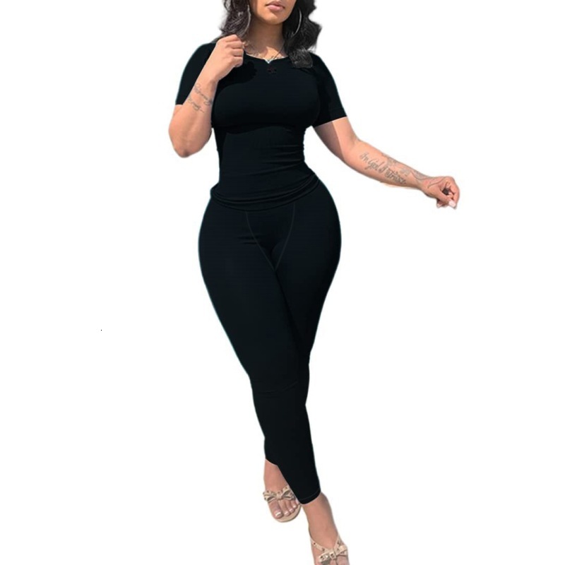 New Sport Womens Tracksuit Sexy Tight Two Piece Set Casual Workout Yoga Sets Short Sleeve Zipper Neck Top Blouse And Shorts Leisure Track Suit Outfits