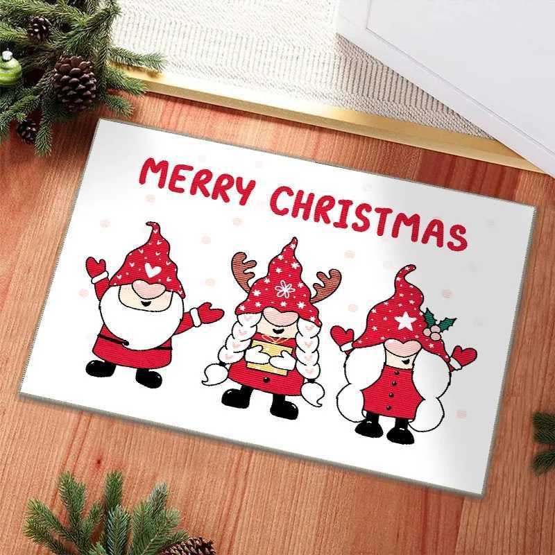 Festive Christmas Carpet Mat Traditional Red Plaid Rug Happy New Year Snowflakes Xmas Gift Home Decoration Floor Mats RugsM251117