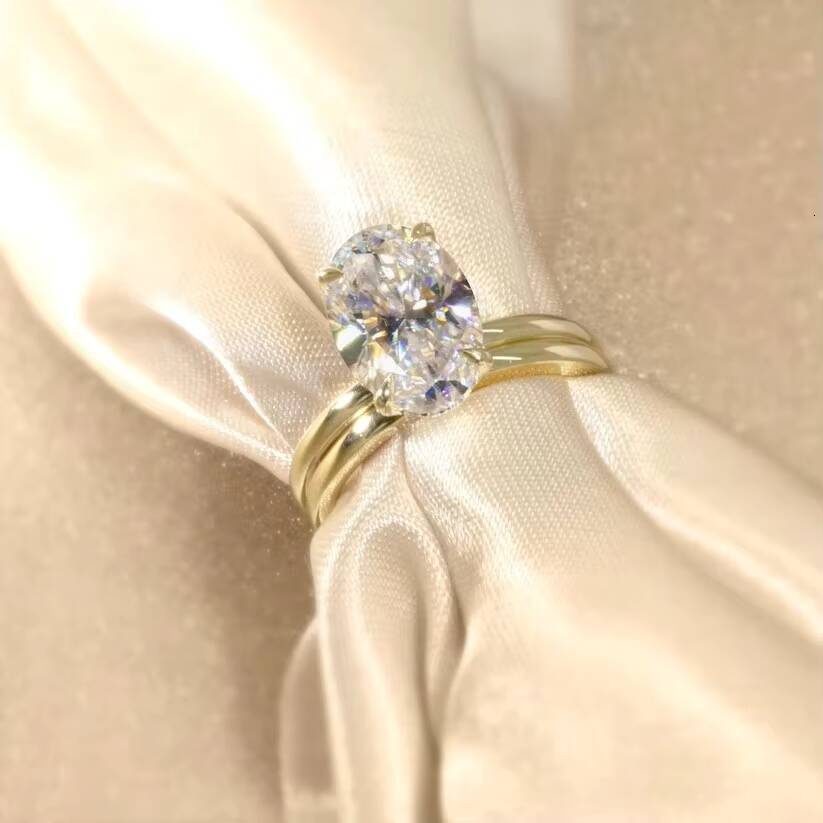 AAA Gems Fine Jewelry Rings 14K Gold Hidden Halo Lab Created Diamond VVS VS White CVD HPHT Diamond Wedding Engagement Ring