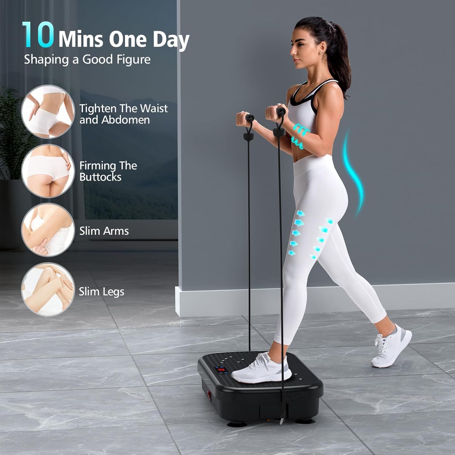 Exercise hine, Plate for Lymphatic Drainage 330 Lbs Capacity Whole Body Vibration Platform hines Helps Weight Loss Shaping Toning Wellness