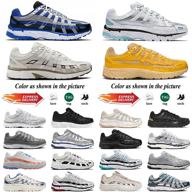 Designer Running Shoes P6000 Mens Womens Sneakers Metallic Sier Black White Anthracite Grey Outdoor Sports Trainers Casual Shoes Size 36-45