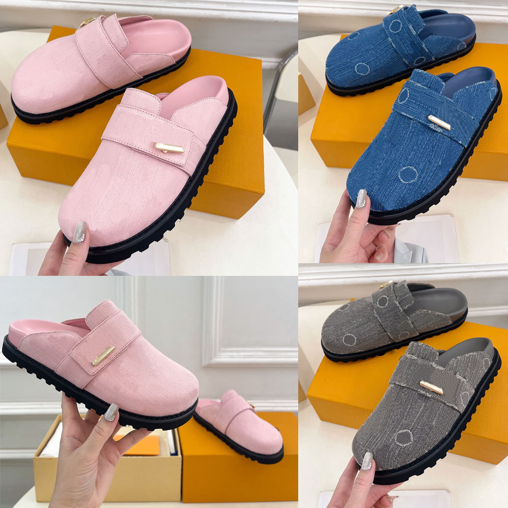 comfort denim cosy clog womens designer pink mule mens 1agvo9 signature hardware easy to wear new relaxed summer beach mules couple style