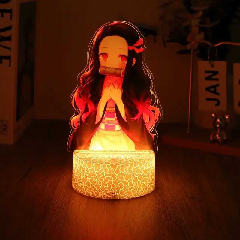Anime Figures 3D Lamp Tanjirou Nezuko Zenitsu Led Night Light Remote Control Smart Touch Lamp Room Decor Birthday Christmas Gift M251118