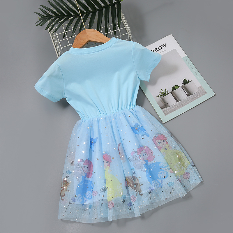 DISNEY Baby designer clothes Summer dress baby Elsa princess dress little girl's skirt.