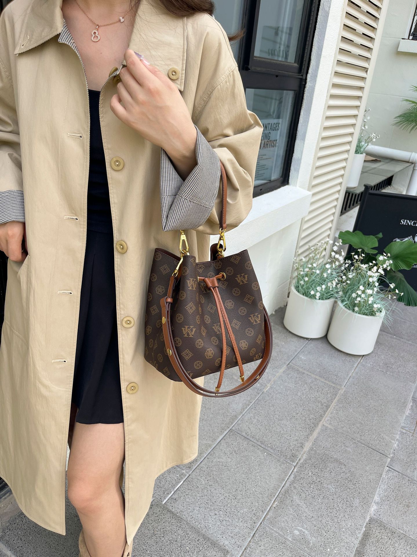 WK Crossbody Luxury Bag Bag High-end New Leather Luxury Bag Vintage Shoulder Bag Ins Trend Brand Bag Women Chain Small bag