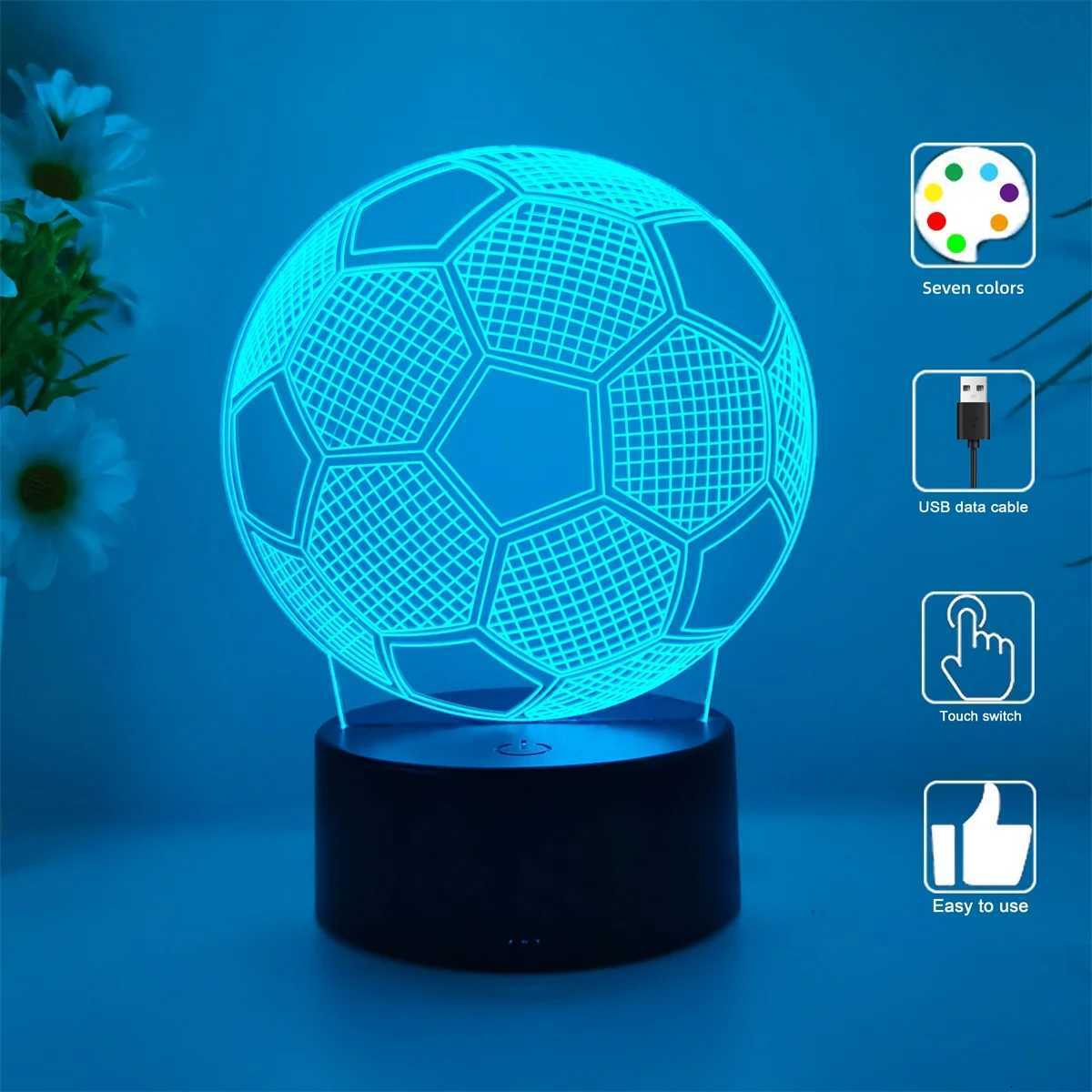 1 football 3D night light Fathers Day holiday gift table light for family atmosphere light companion sleep light M251118