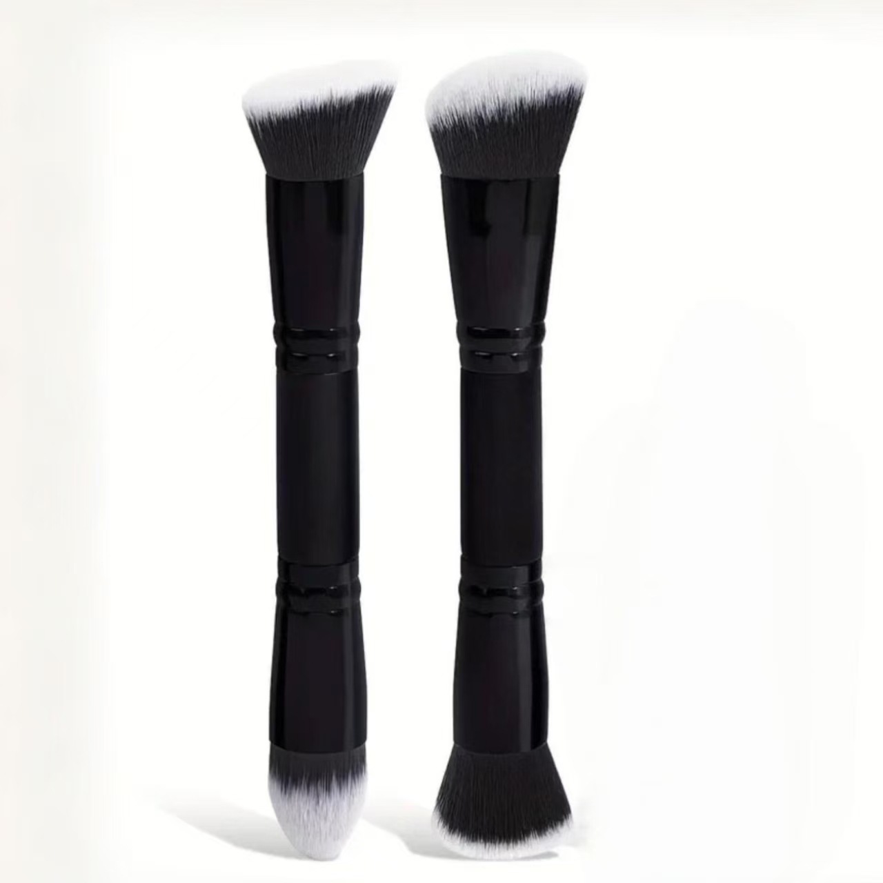 High-Quality Creative Double-Tip Makeup Brush Set with Soft Hair - Portable Soft Puff Fluffy Loose Setting Powder Blending Brush Kit for Face - Durabl