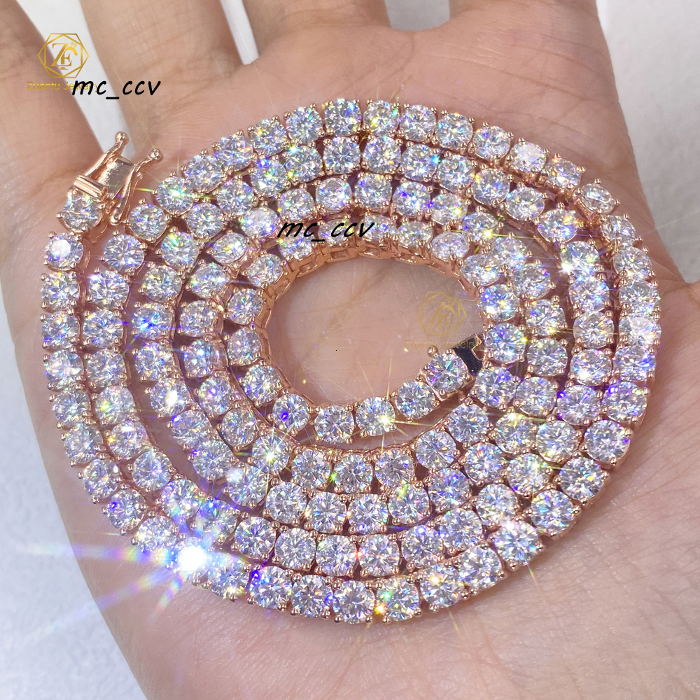 Fast Shipping Moissanite Diamond Tennis Chain Necklace Bracelet Hip Hop Iced Out Jewelry VVS Moissanite Chain